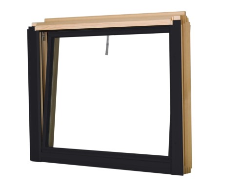 Okno kolankowe uchylne Fakro drewniane BVP P5 88 94x137 cm oblachowanie RAL9005.jpg
