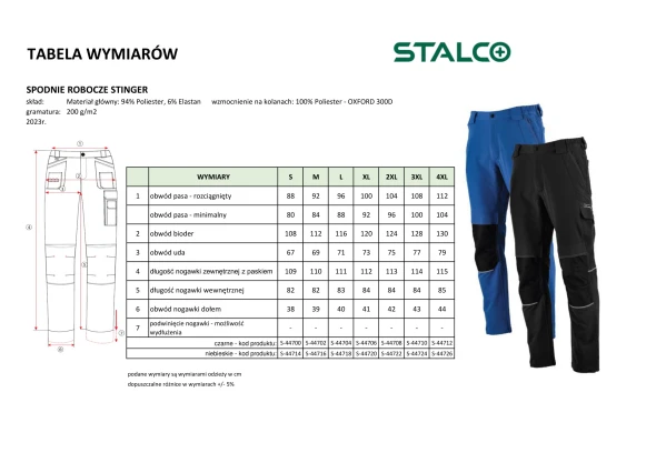 Spodnie robocze do pasa Stalco Stinger.jpg