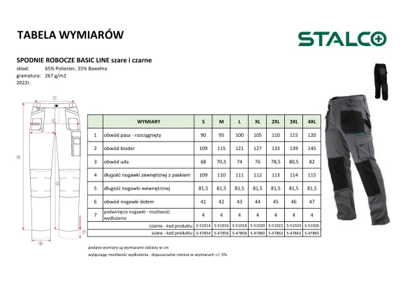 Spodnie robocze do pasa Stalco Basic Line.jpg