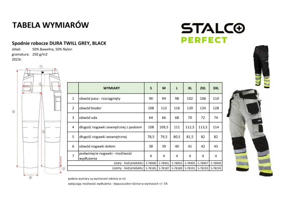 Spodnie robocze do pasa Stalco Perfect Dura Twill X.jpg