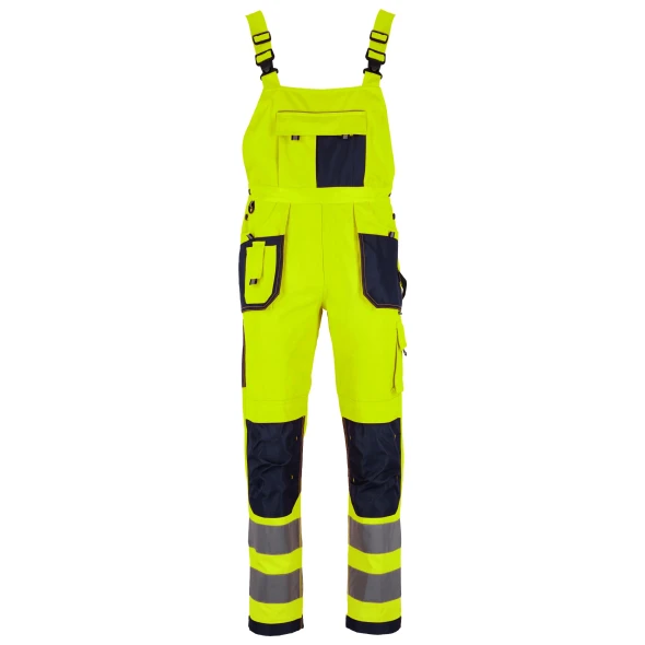 Spodnie robocze ogrodniczki Stalco Basic Neon Line żółty.jpg