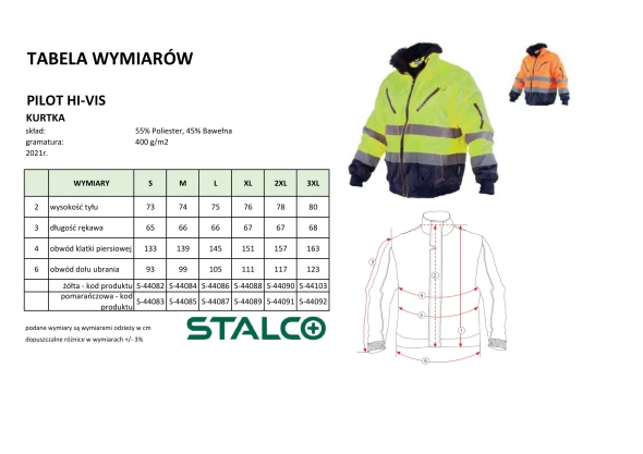 Kurtka ocieplana odblaskowa Stalco Pilot Hi-Vis.jpg
