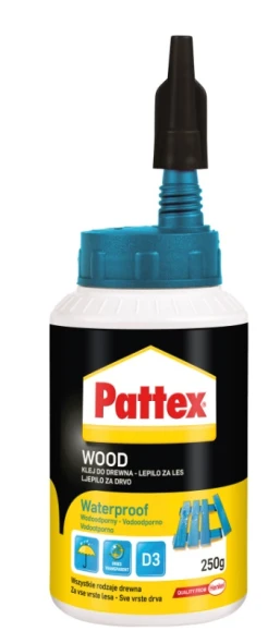 Wodoodporny supermocny klej do drewna Pattex Waterproof opak. 250 g.jpg