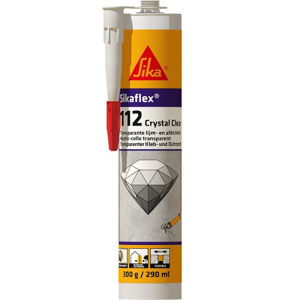 Przezroczysty klej i materiał uszczelniający Sikaflex-112 Crystal Clear opak. 290 ml.jpg