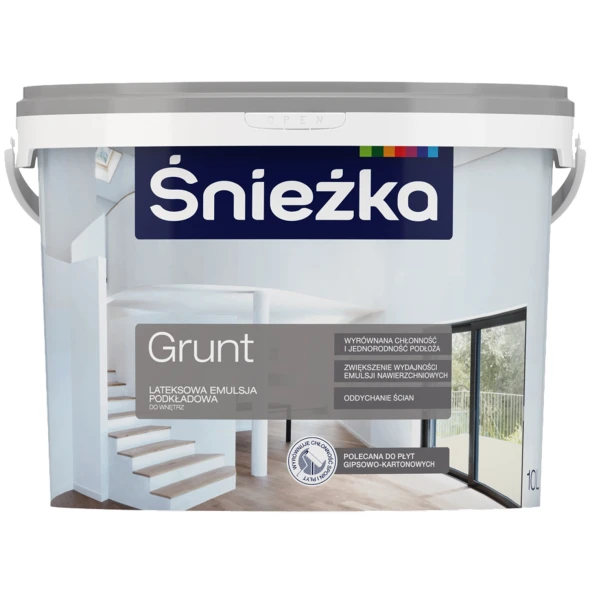 Lateksowa emulsja podkładowa Śnieżka Grunt 10 l biała.jpg