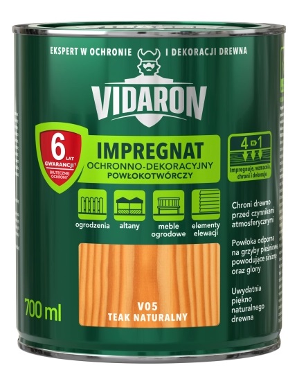 Impregnat ochronno-dekoracyjny powłokotwórczy Vidaron opak. 0,7 l teak naturalny.jpg