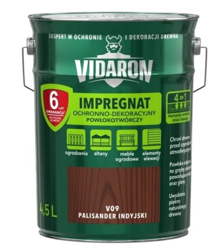 Impregnat ochronno-dekoracyjny powłokotwórczy Vidaron opak. 4,5 l palisander indyjski.jpg