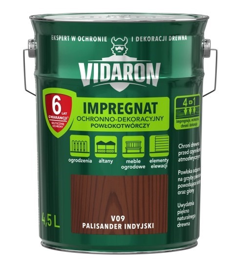 Impregnat ochronno-dekoracyjny powłokotwórczy Vidaron opak. 4,5 l palisander indyjski.jpg