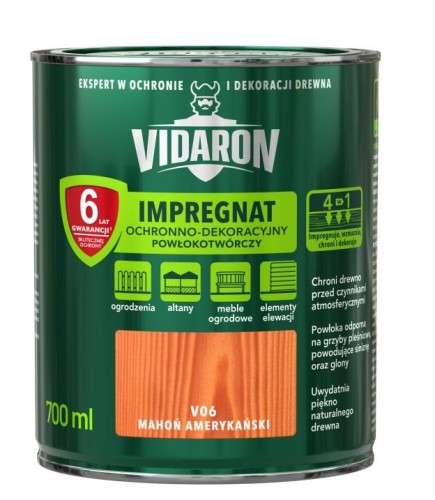 Impregnat ochronno-dekoracyjny powłokotwórczy Vidaron opak. 0,7 l mahoń amerykański.jpg