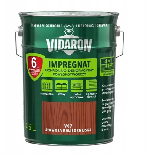 Impregnat ochronno-dekoracyjny powłokotwórczy Vidaron opak. 4,5 l sekwoja kalifornijska.jpg