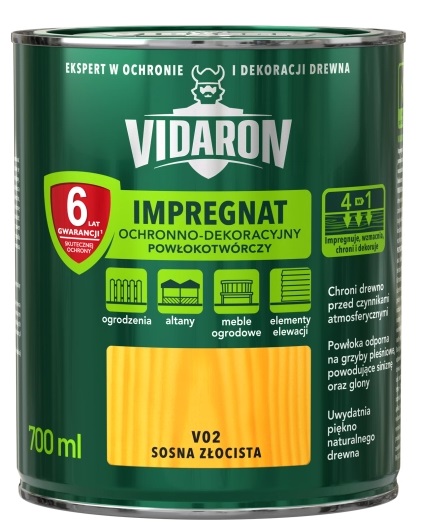 Impregnat ochronno-dekoracyjny powłokotwórczy Vidaron opak. 0,7 l sosna złocista.jpg