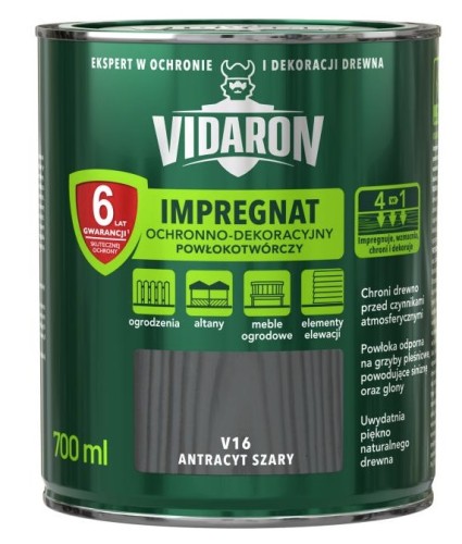 Impregnat ochronno-dekoracyjny powłokotwórczy Vidaron opak. 0,7 l antracyt szary.jpg