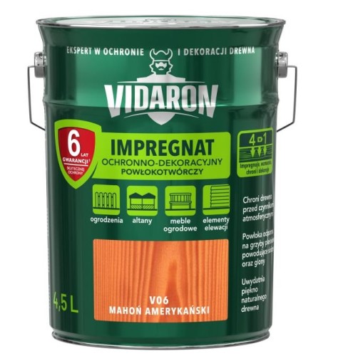 Impregnat ochronno-dekoracyjny powłokotwórczy Vidaron opak. 4,5 l mahoń amerykański.jpg
