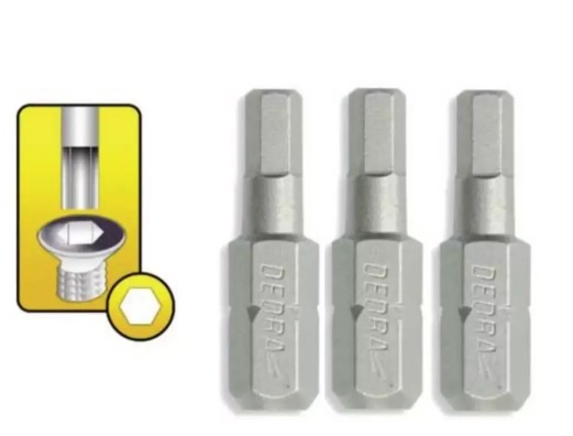 Końcówki wkrętakowe Dedra Hex H 6x25 mm opak. 3 szt..jpg