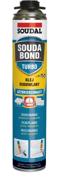 Szybkoschnący pianoklej pistoletowy Soudal Soudabond Turbo opak. 750 ml.jpg