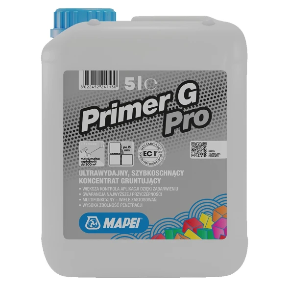 Koncentrat gruntujący do podłoży o zróżnicowanej chłonności Mapei Primer G Pro opak. 5 kg.jpg