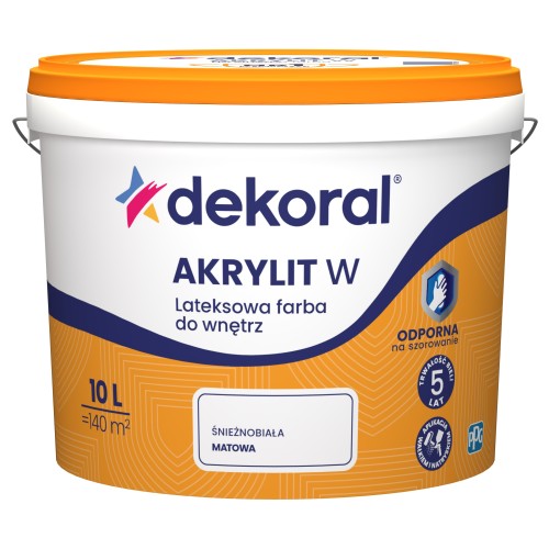 Farba lateksowa Dekoral Akrylit W 10 l biała.jpg