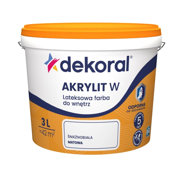 Farba lateksowa Dekoral Akrylit W 3 l biała.jpg