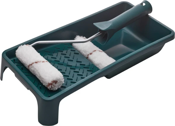 Zestaw malarski Stalco kuweta 15x29 + rączka 6 100 + wałek mikrofaza 10 cm opak. 2 elem..jpg