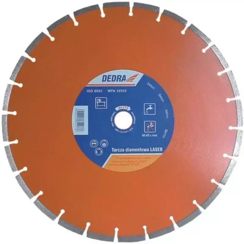 Tarcza tnąca diamentowa do betonu zbrojonego Dedra Laser 350x25,4 mm.jpg