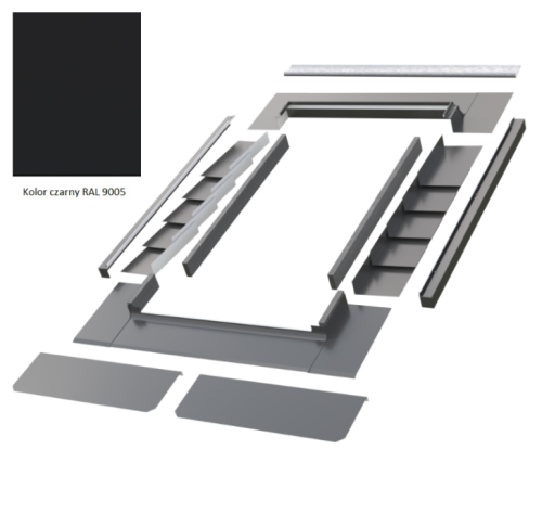 Kołnierz do pokryć łuskowych z termoizolacją Fakro ELV-T Thermo 06 78x118 cm RAL9005.png