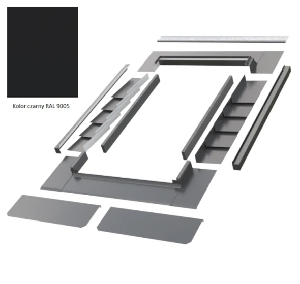 Kołnierz do pokryć łuskowych z termoizolacją Fakro ELV-T Thermo 06 78x118 cm RAL9005.png