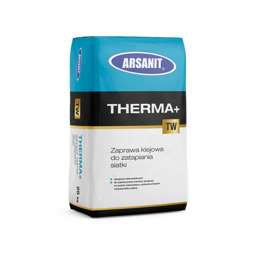Zaprawa klejowa do zatapiania siatki na wełnie mineralnej Arsanit Therma+TW opak. 25 kg.png