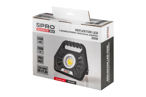 Reflektor LED z akumulatorem LI-ION i regulacją jasności Pro 30W IP65 2.jpg