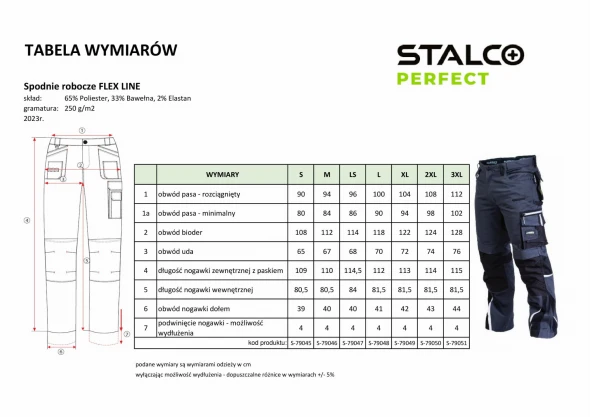 Spodnie robocze do pasa Stalco Perfect Professional Flex Line szary (3).jpg