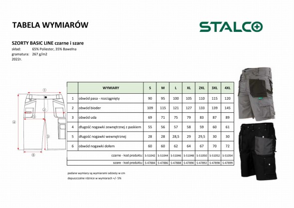 Szorty robocze Stalco Basic Line szary (3).jpg