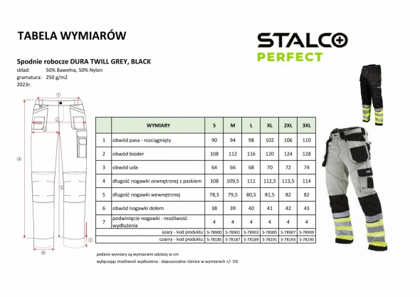 Spodnie robocze do pasa Stalco Perfect Dura Twill X.jpg