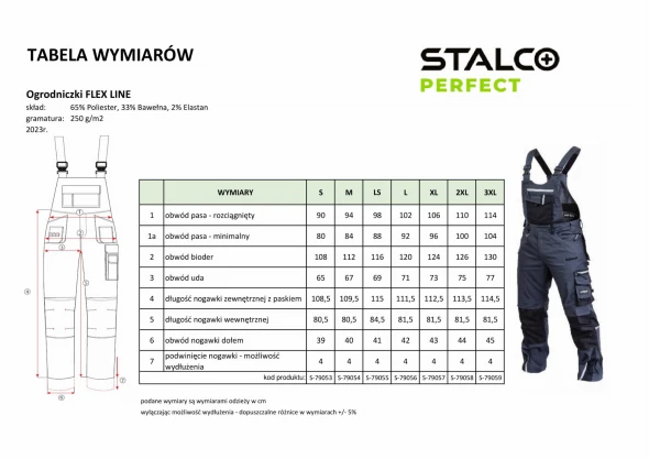 Spodnie robocze ogrodniczki Stalco Perfect Professional Flex Line szary (3).jpg