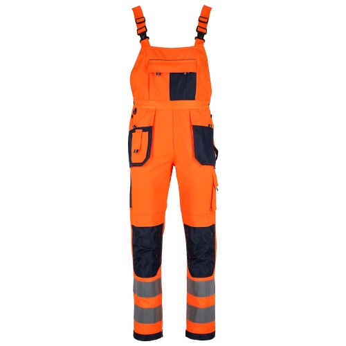 Spodnie robocze ogrodniczki Stalco Basic Neon Line pomarańczowy.jpg