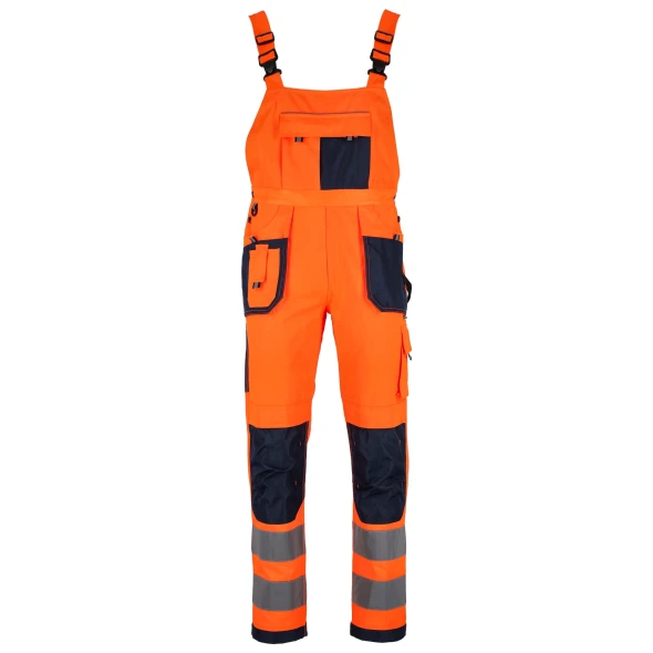 Spodnie robocze ogrodniczki Stalco Basic Neon Line pomarańczowy.jpg