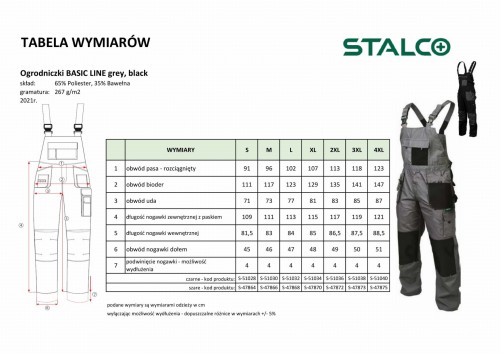 Spodnie robocze ogrodniczki Stalco Basic Line.jpg