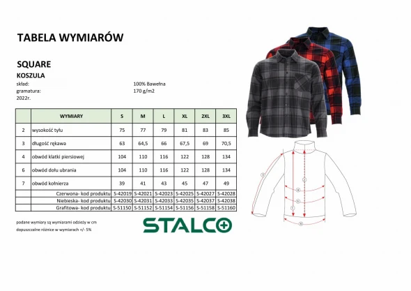 Koszula flanelowa Stalco Square czerwony.jpg