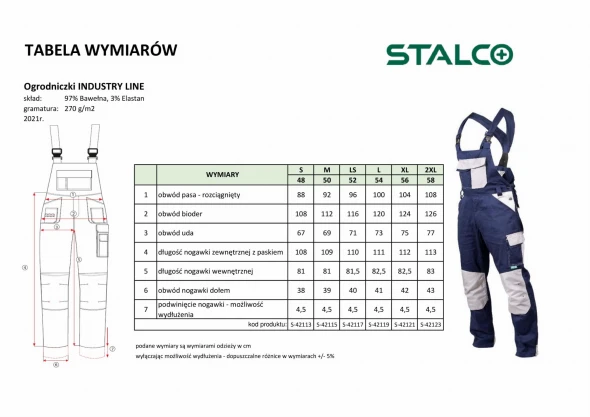 Spodnie robocze ogrodniczki Stalco Industry Line.jpg