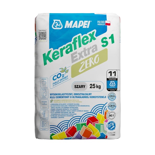 Zaprawa klejowa do płytek Mapei Keraflex Extra S1 25 kg szara ZERO.jpg