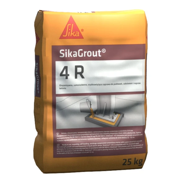 Zaprawa do podlewek, zakotwień i napraw betonu Sikagrout-4 R opak. 25 kg.jpg