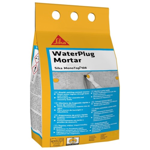 Szybkowiążąca zaprawa tamponażowa Sika Monotop-108 Water Plug opak. 5 kg.jpg